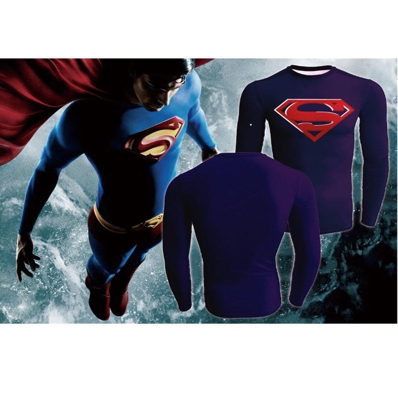 Superman Slick 3D Printed Superman Long Sleeve Shirt