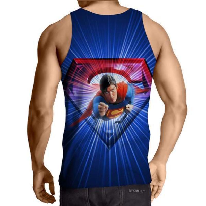 Superman Vintage Print 3D Printed Tank Top - Anime Wise