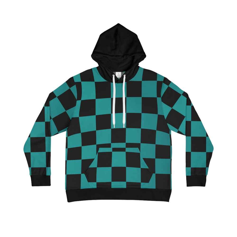Tanjiro Kamado Demon Slayer Classic Anime Check Pattern Pullover Hoodie