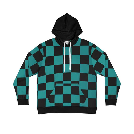 Tanjiro Kamado Demon Slayer Classic Anime Check Pattern Pullover Hoodie