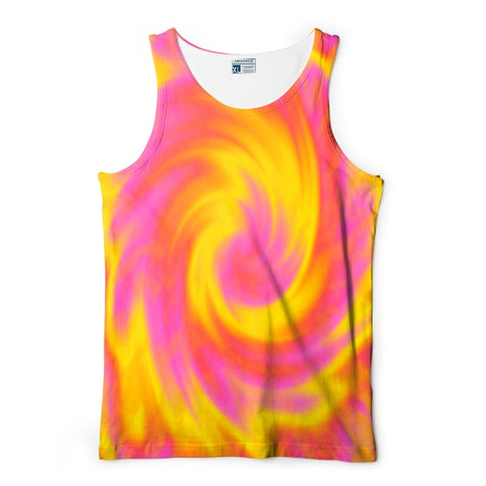 Tie-Dye Cool Hip Color Glow Curved Hem Tank Top