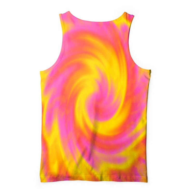 Tie-Dye Cool Hip Color Glow Curved Hem Tank Top