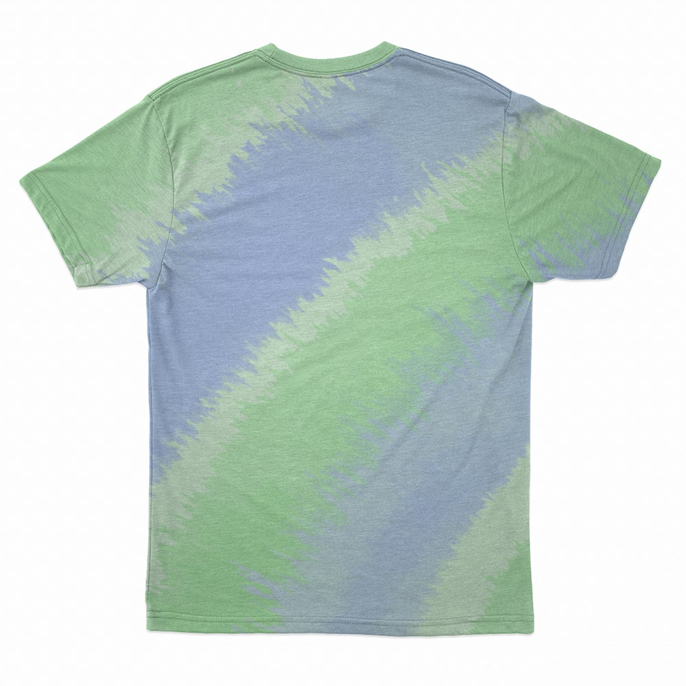 Tie-Dye Green Blue Waves Fusion Casual T-Shirt