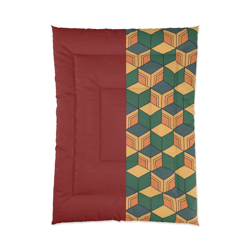 Tomioka Giyu Water Pillar Classic Pattern Demon Slayer Comforter Set Bedding