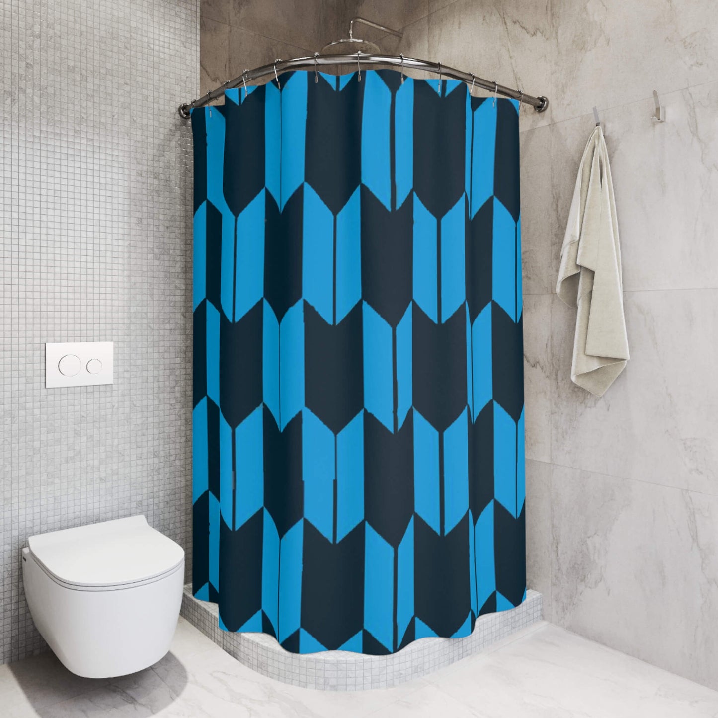 Trapezoid Tessellation Pattern Shower Curtains