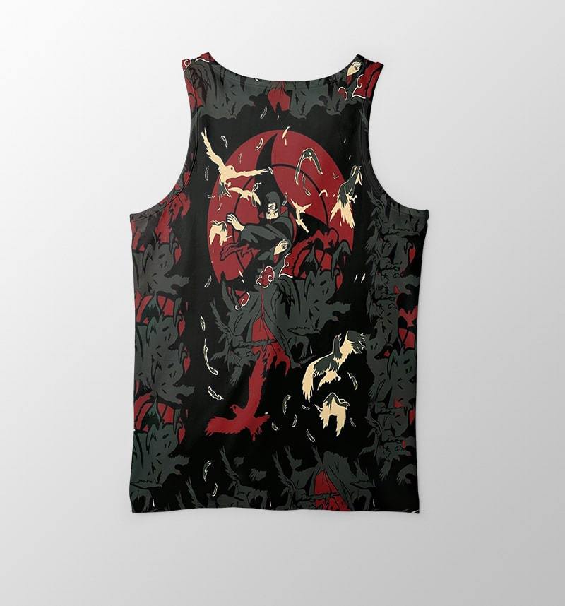 Uchiha Itachi Genjutsu Crow Style Naruto Tank Top-Naruto-meta-size-chart-tank-top-size-chart,Naruto,Naruto Shippuden,Tank Tops,Vest
