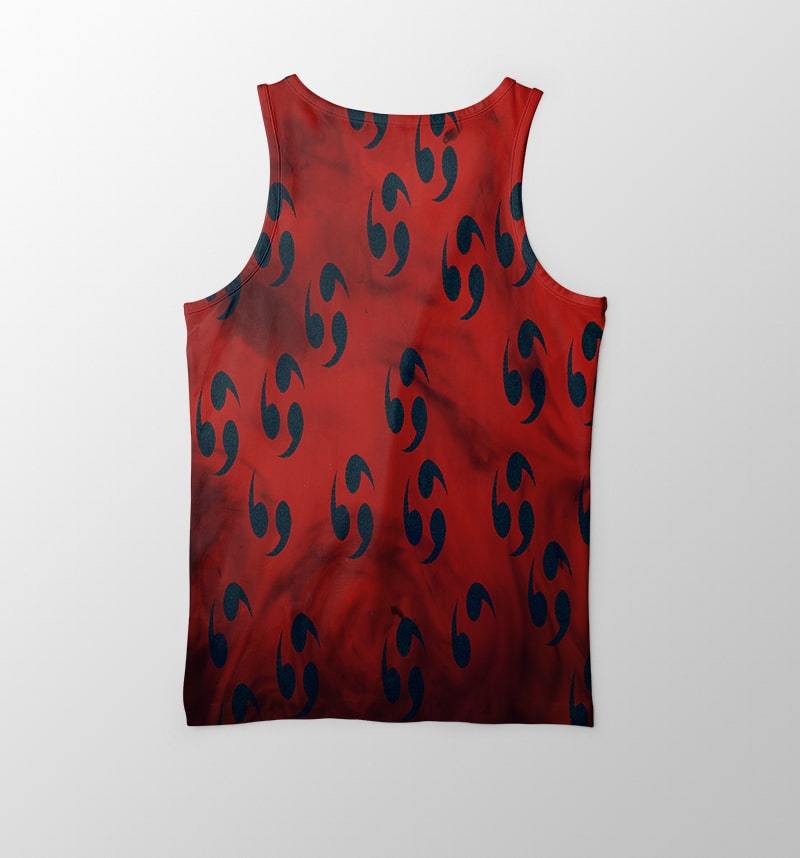 Uchiha Sharingan Red Hot Embossed Naruto Tank Top-Naruto-meta-size-chart-tank-top-size-chart,Naruto,Naruto Shippuden,Tank Tops,Vest