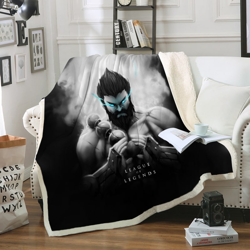 League of Legends Udyr Smoky Clouds Brushed Gaming Blanket