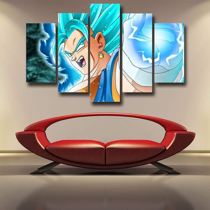 Vegeto SSJ Blue 3D Printed Anime Canvas