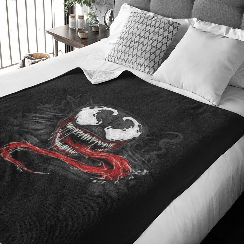 Venom Dark Brushed Scary Look Comic Blanket