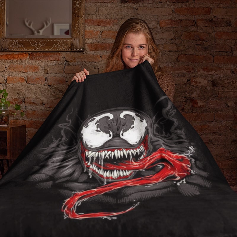 Venom Dark Brushed Scary Look Comic Blanket