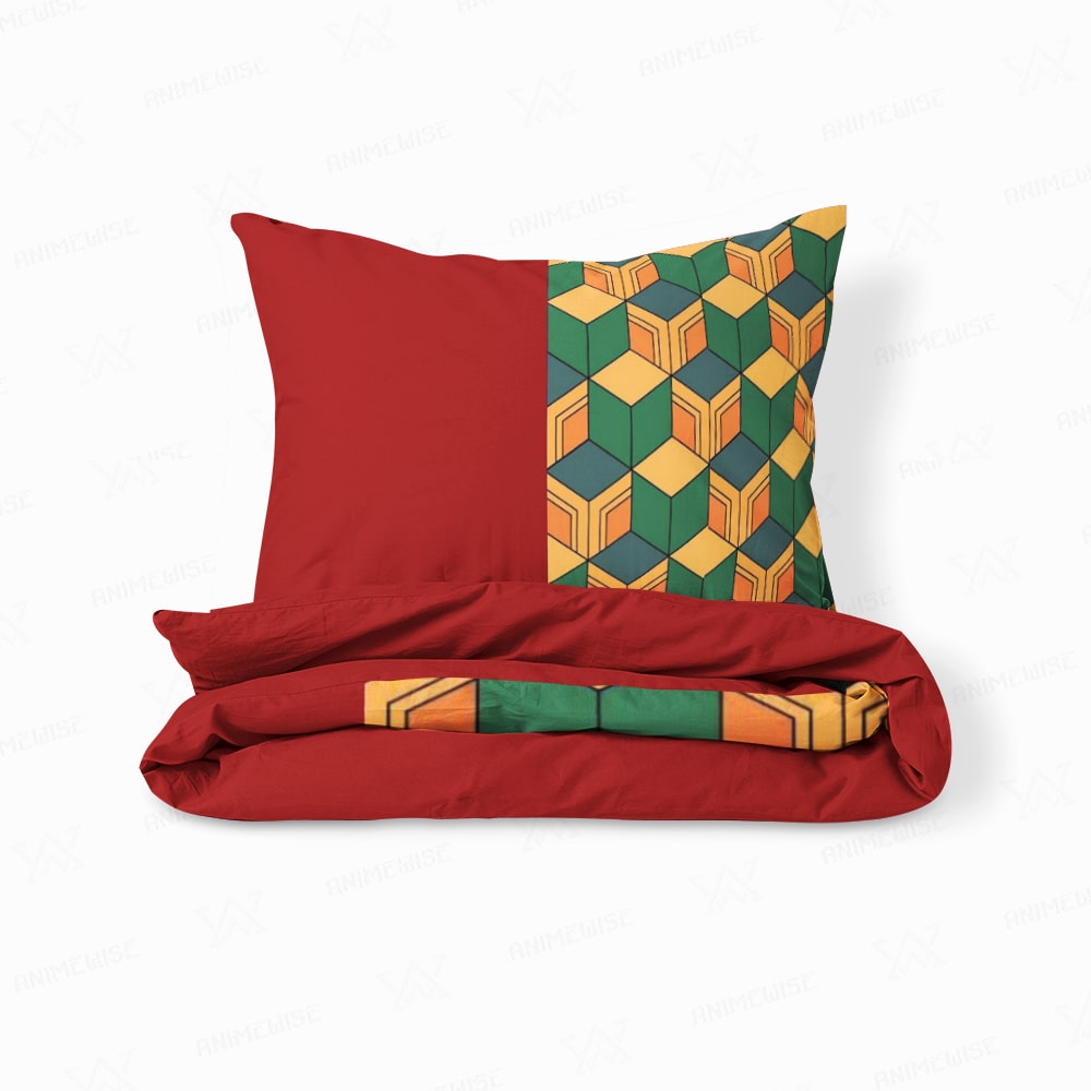 Tomioka Giyu Water Pillar Classic Pattern Demon Slayer Comforter Set Bedding