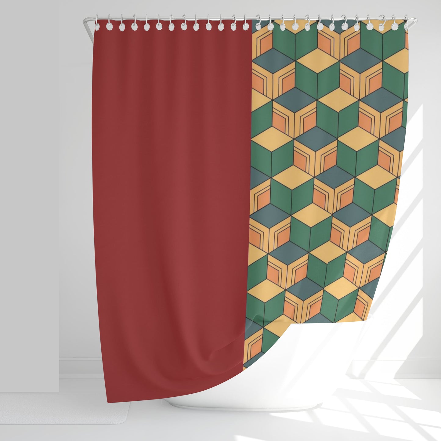 Tomioka Giyu Demon Slayer Water Hashira Pattern Shower Curtain