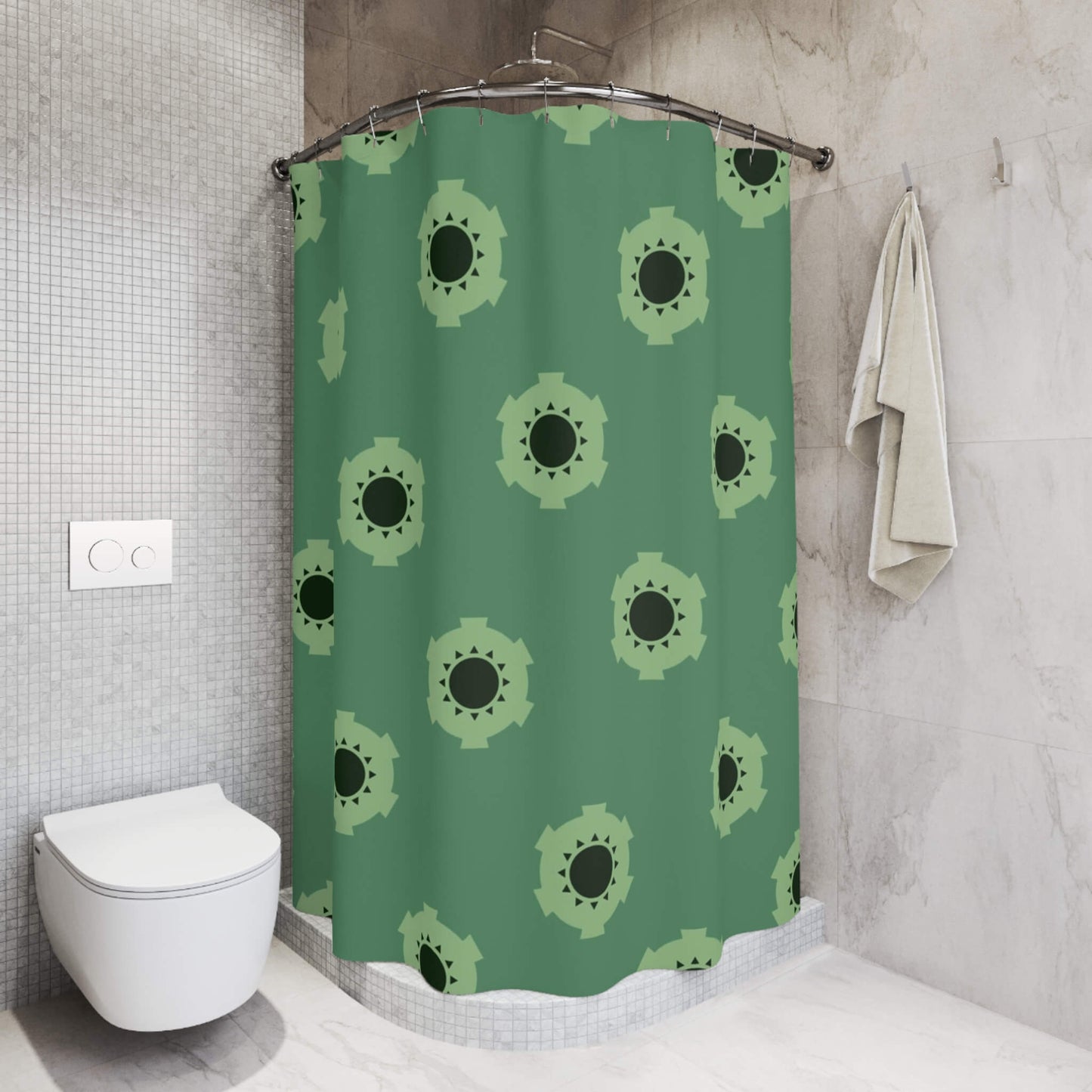 Roronoa Zoro Wano Pattern One Piece Shower Curtains