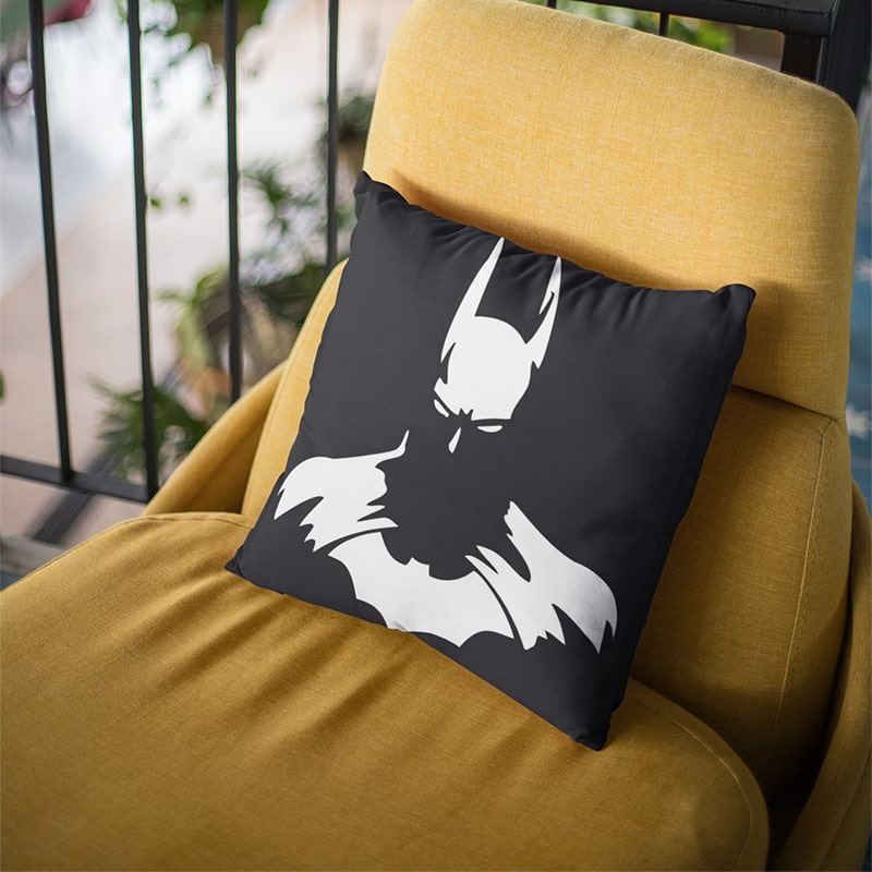 Batman Dark Night Sketch Embossed Comic Throw Pillow