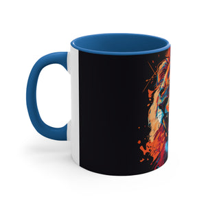 Colorinfused lion Art Accent Coffee Mug, 11oz