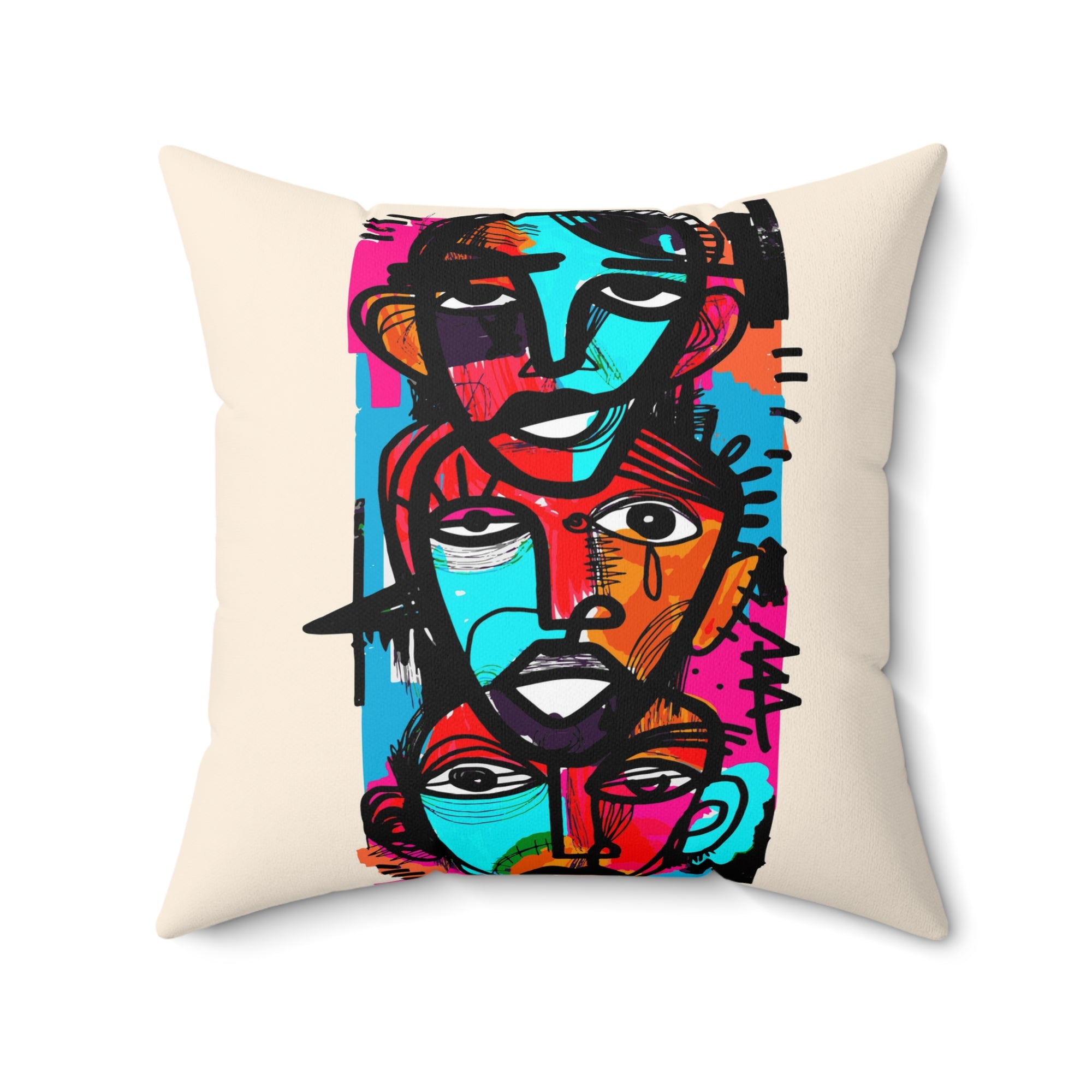 Abstract Expressionist Art Spun Polyester Square Pillow