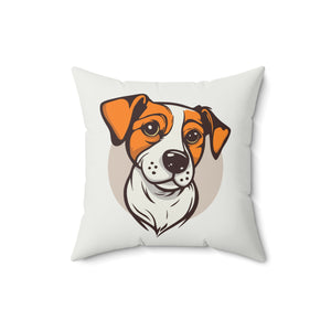 Jack Russel Terrier Dog Art Spun Polyester Square Pillow