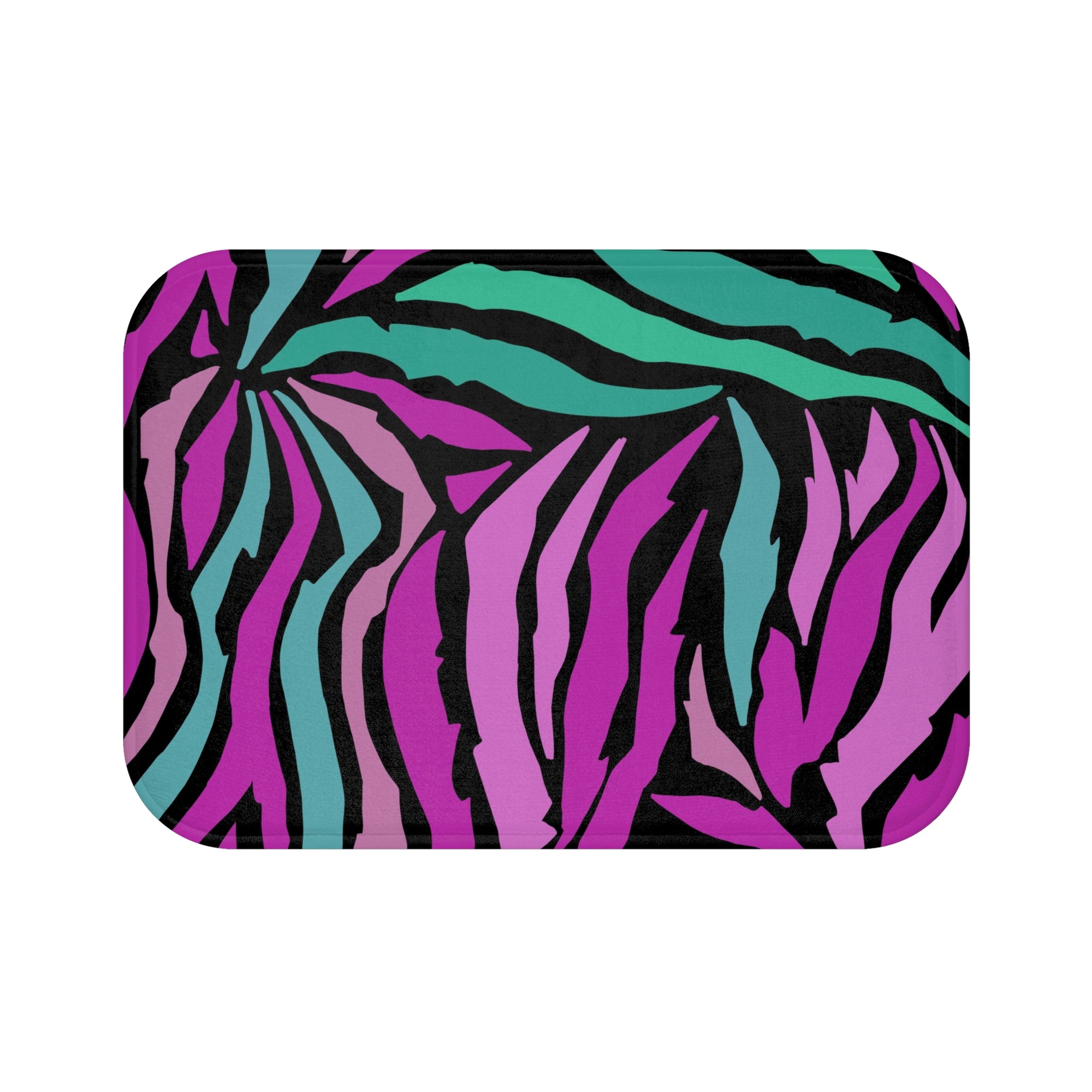 Zebra Colorfused Abstract Pattern Bath Mat