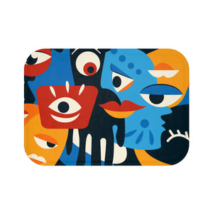 Abstracted Faces Art Bath Mat