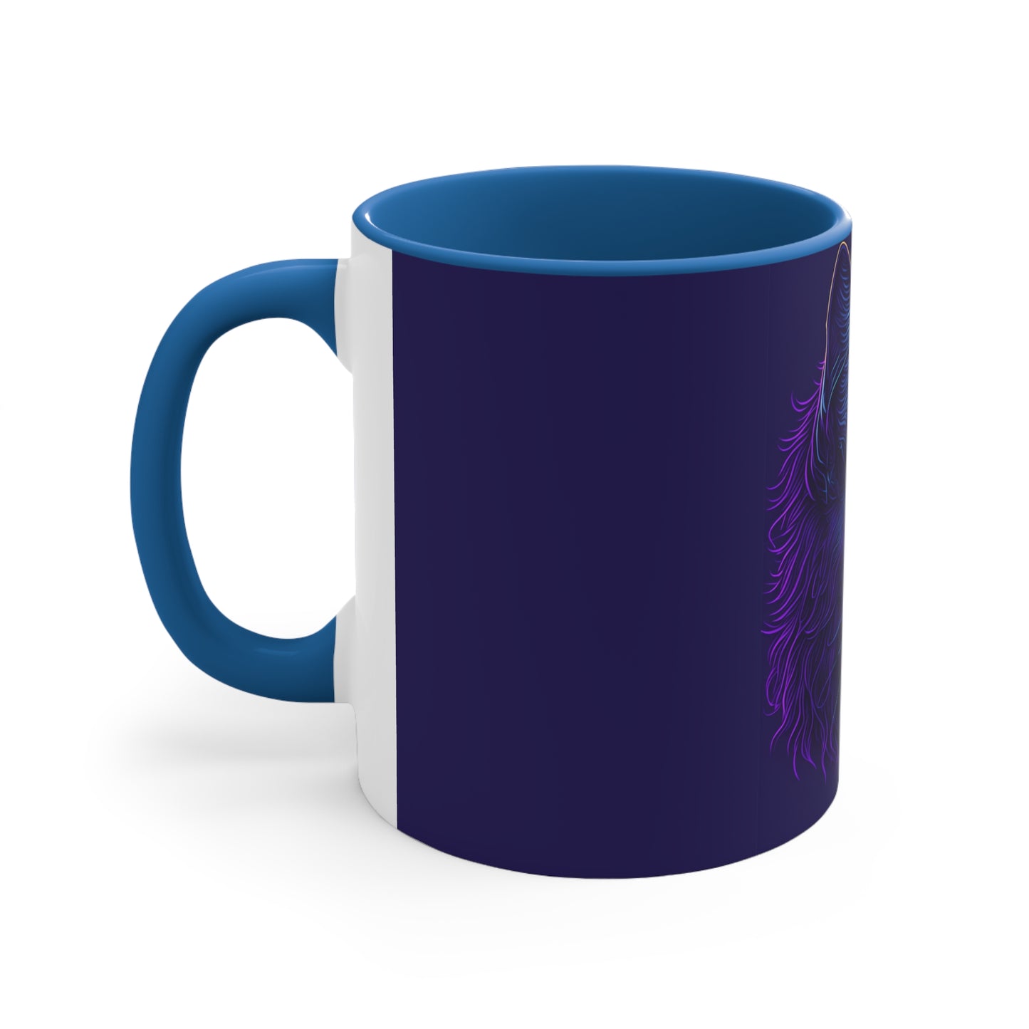 Colorinfused Cat Art Accent Coffee Mug, 11oz
