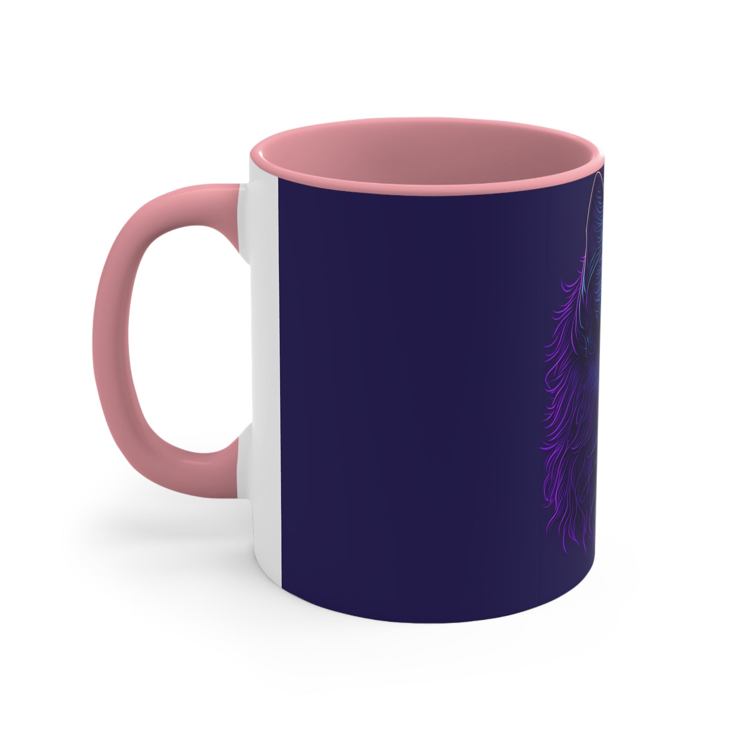 Colorinfused Cat Art Accent Coffee Mug, 11oz