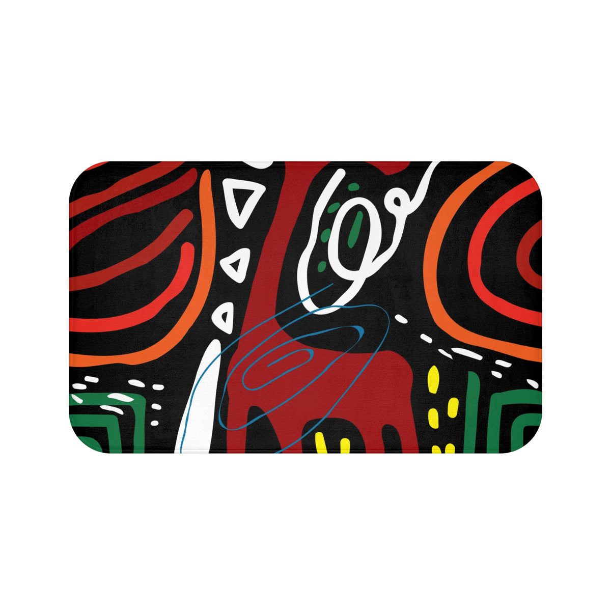 African Ethnic Graphic Art Bath Mat