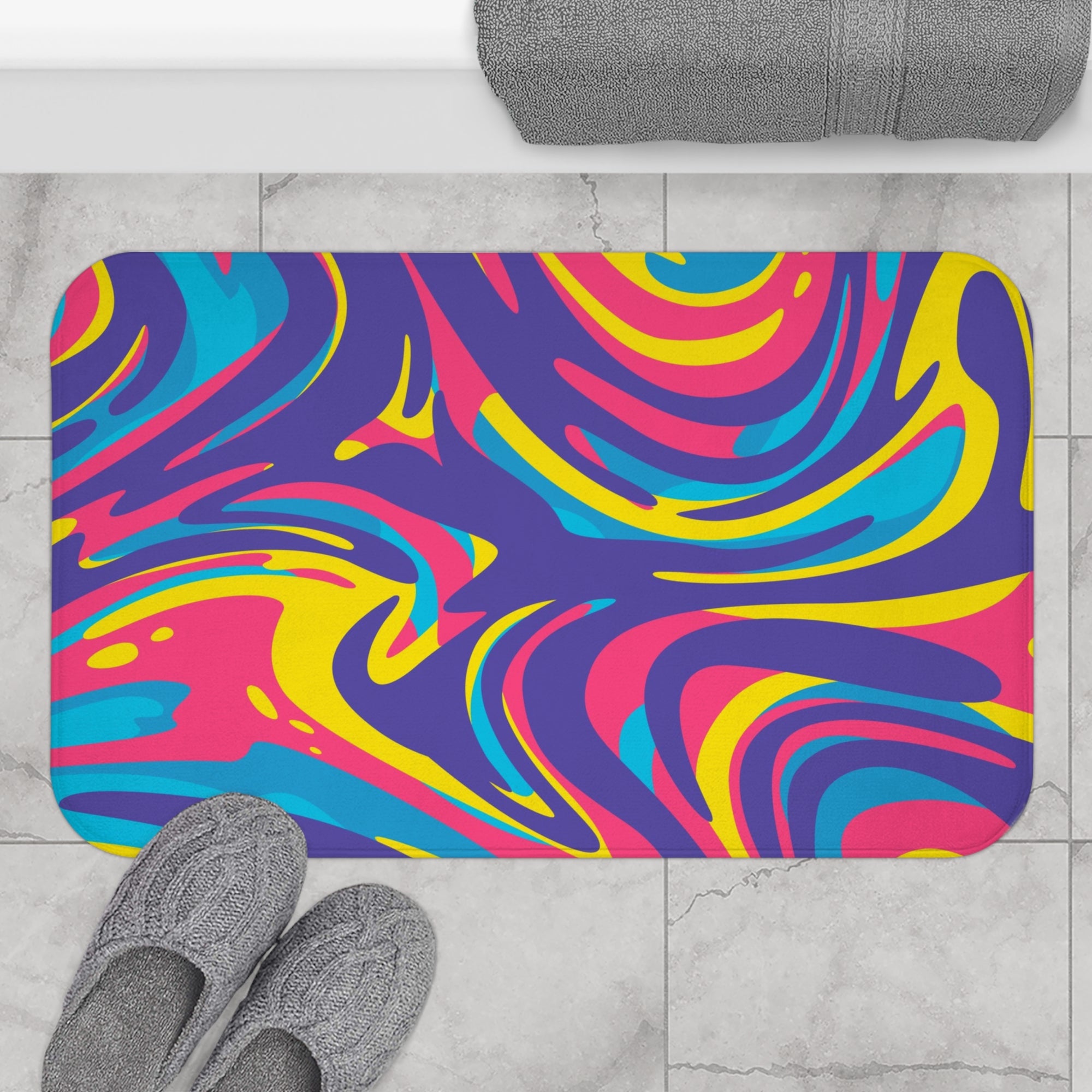 Psychedelic Abstract Art Bath Mat