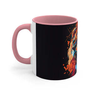 Colorinfused lion Art Accent Coffee Mug, 11oz