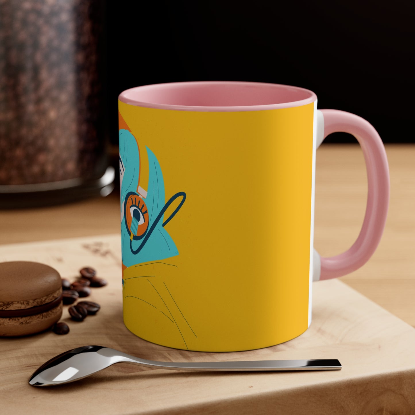 Urban Hip Girl Sketch Accent Coffee Mug, 11oz