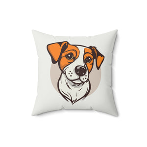 Jack Russel Terrier Dog Art Spun Polyester Square Pillow