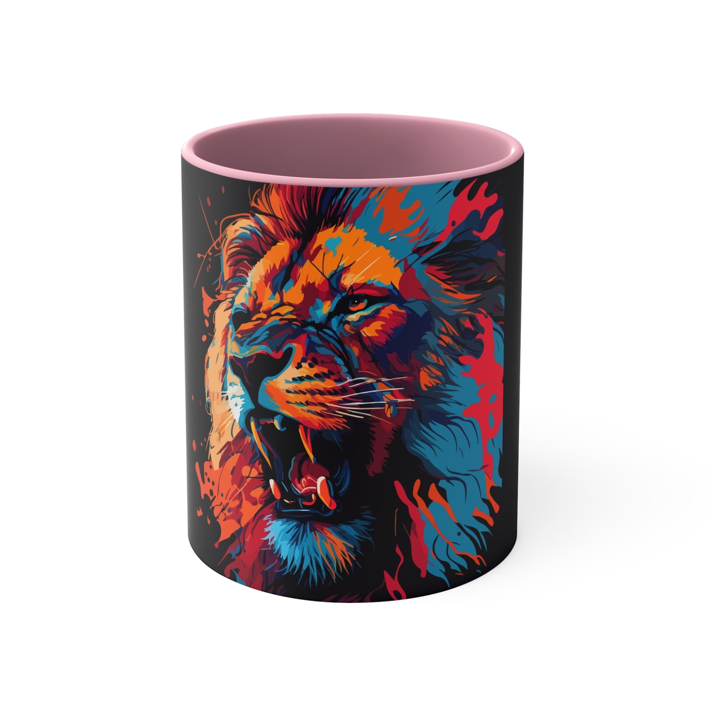 Colorinfused lion Art Accent Coffee Mug, 11oz