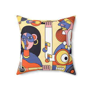 Abstract Music Art Spun Polyester Square Pillow