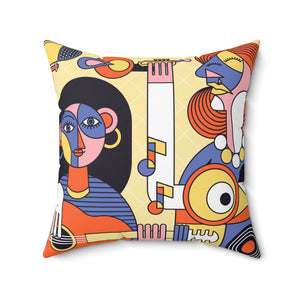 Abstract Music Art Spun Polyester Square Pillow