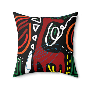 African Ethnic Graphic Art Spun Polyester Square Pillow