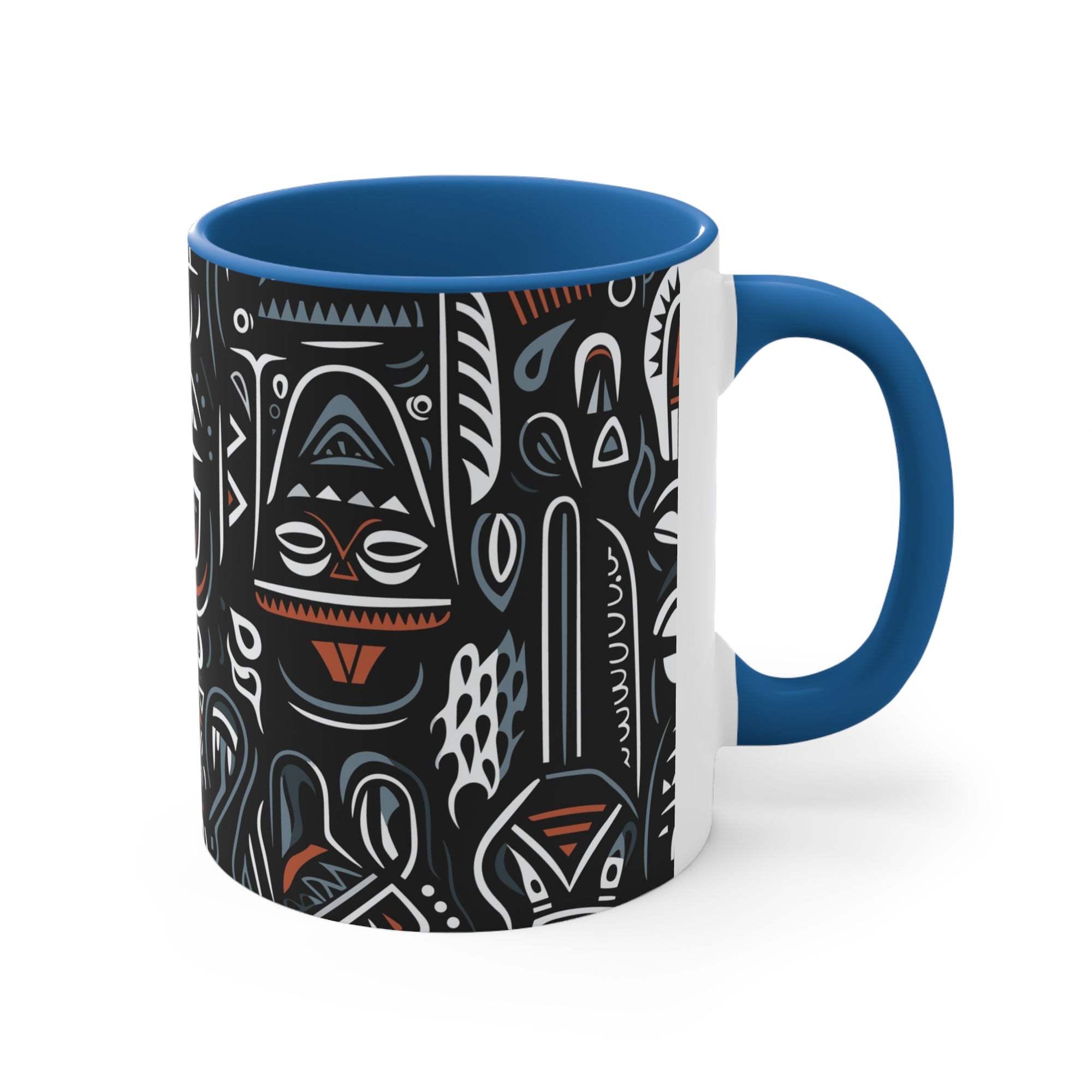 African Ivorian Ethnic Pattern Accent Coffee Mug, 11oz