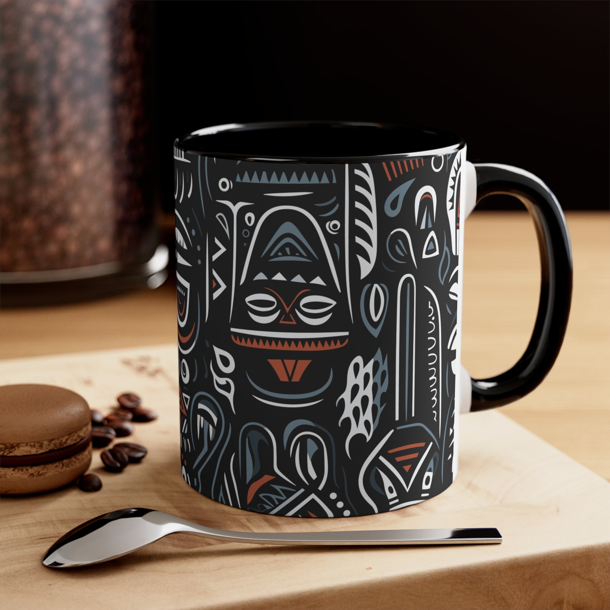 African Ivorian Ethnic Pattern Accent Coffee Mug, 11oz