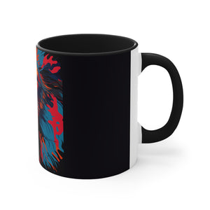 Colorinfused lion Art Accent Coffee Mug, 11oz