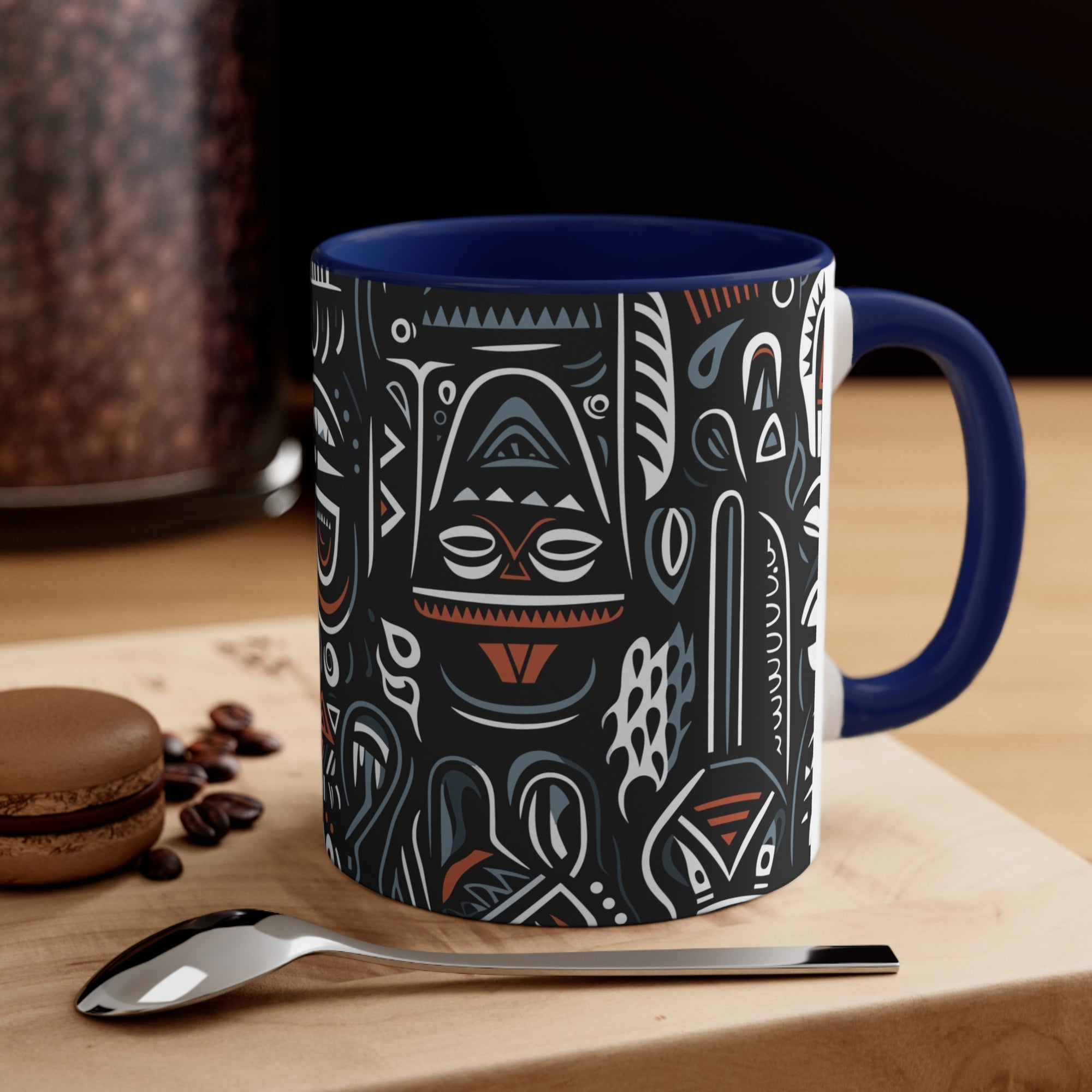 African Ivorian Ethnic Pattern Accent Coffee Mug, 11oz