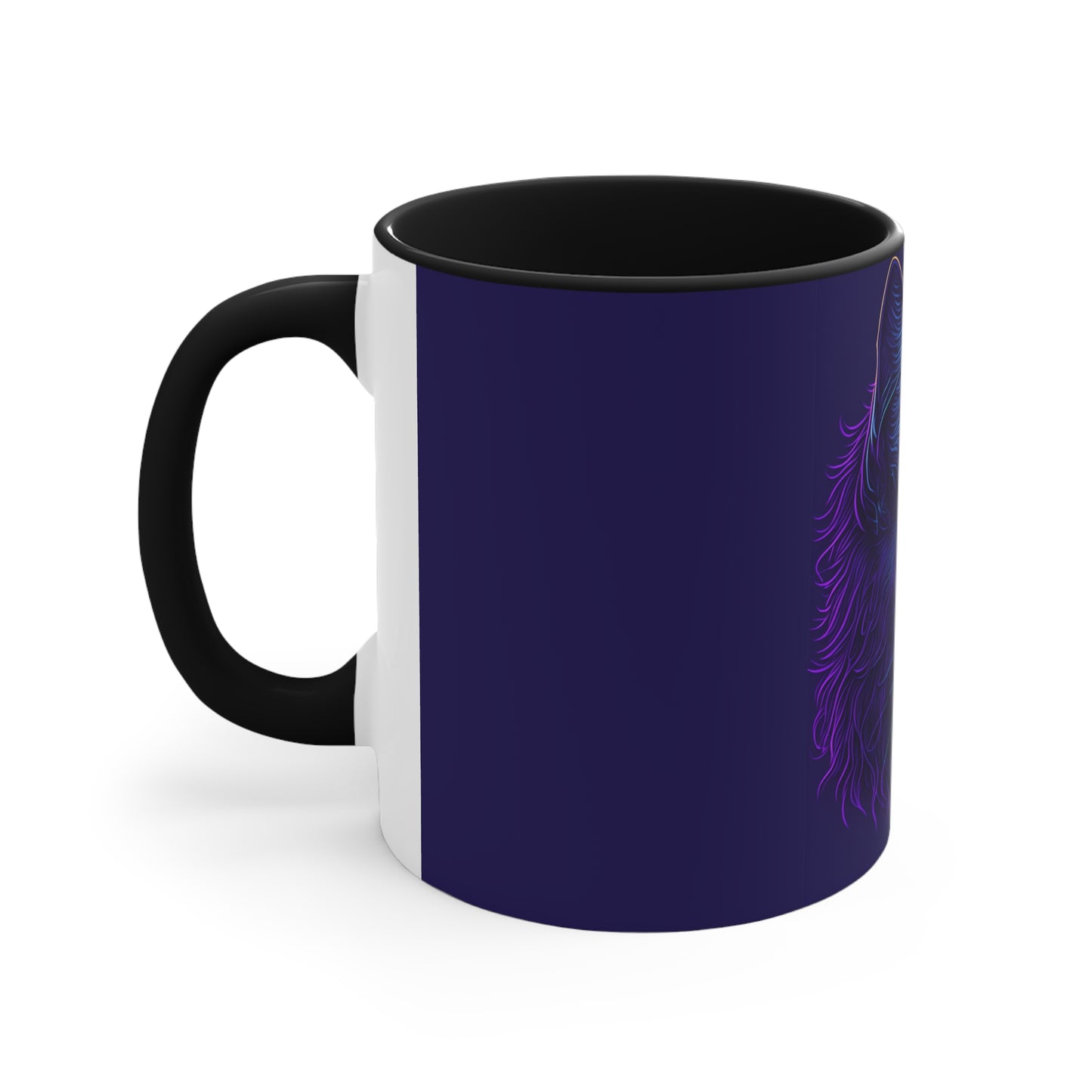Colorinfused Cat Art Accent Coffee Mug, 11oz