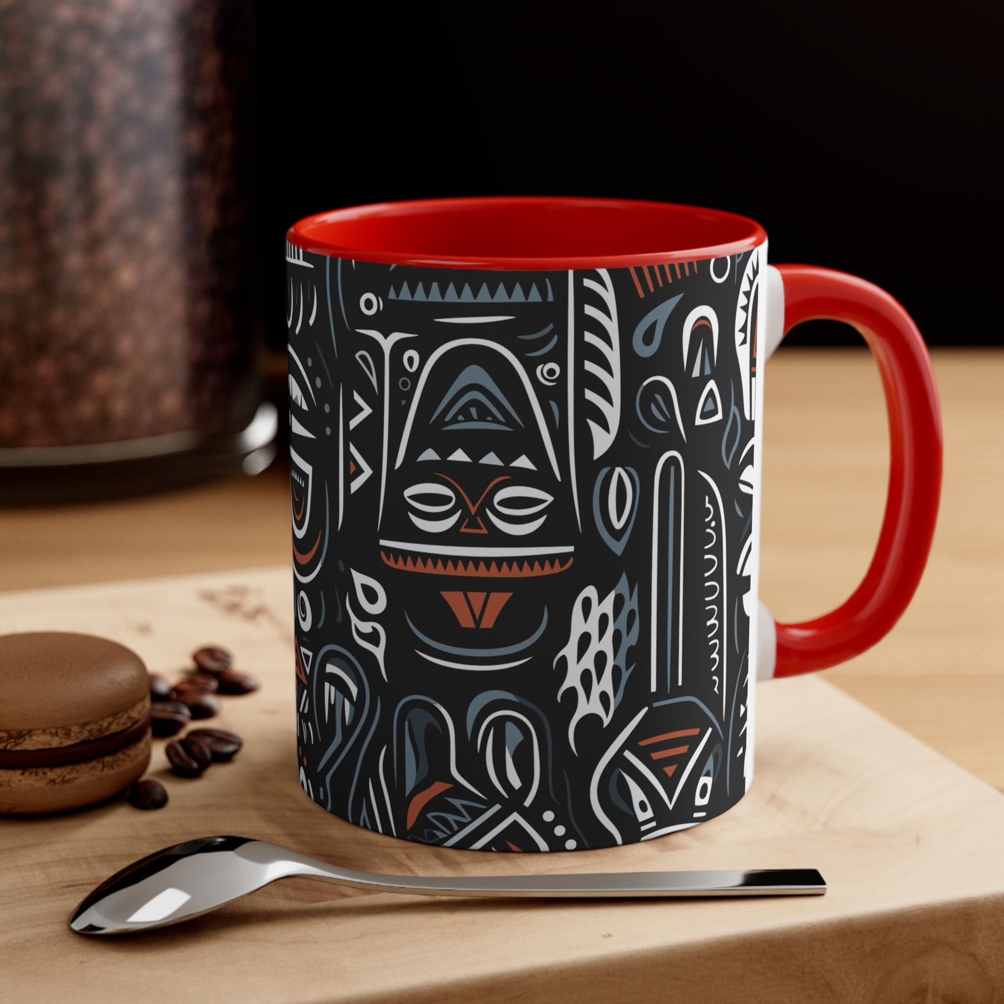 African Ivorian Ethnic Pattern Accent Coffee Mug, 11oz