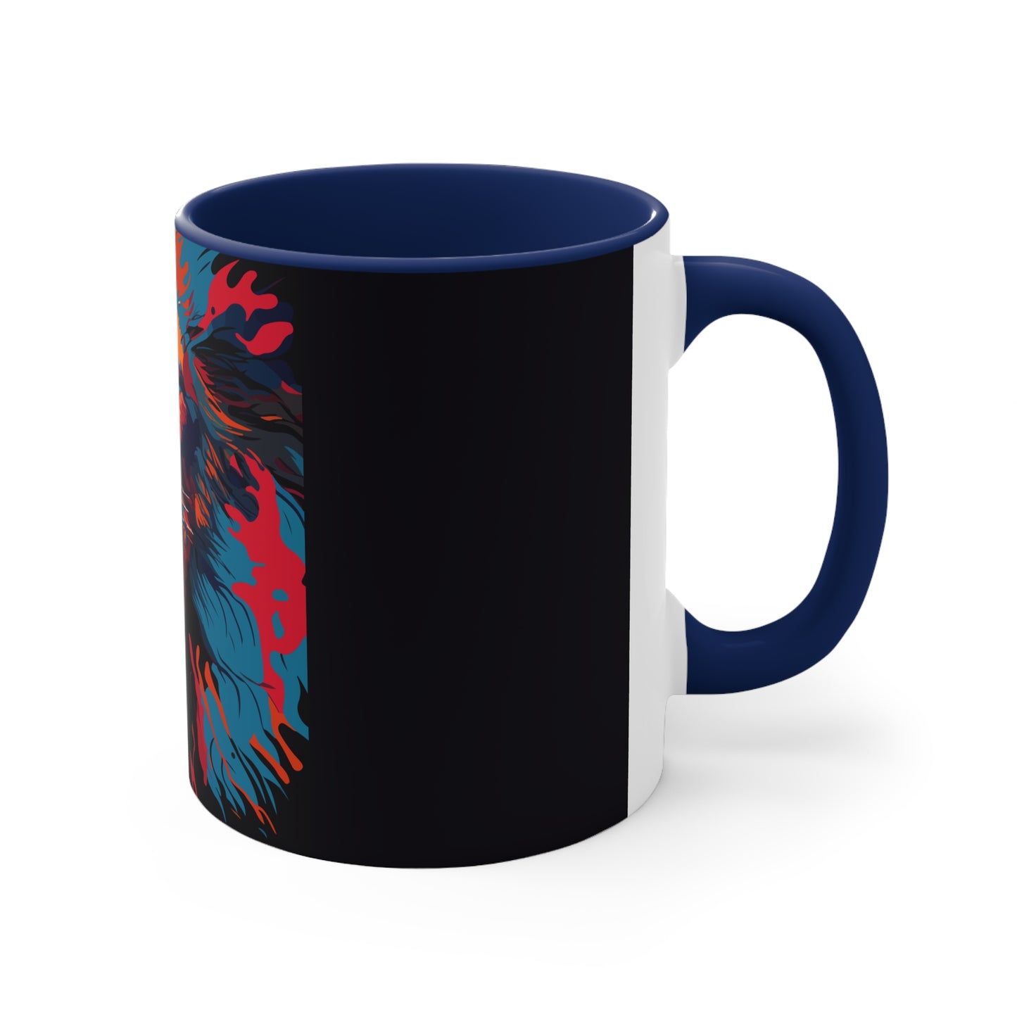 Colorinfused lion Art Accent Coffee Mug, 11oz