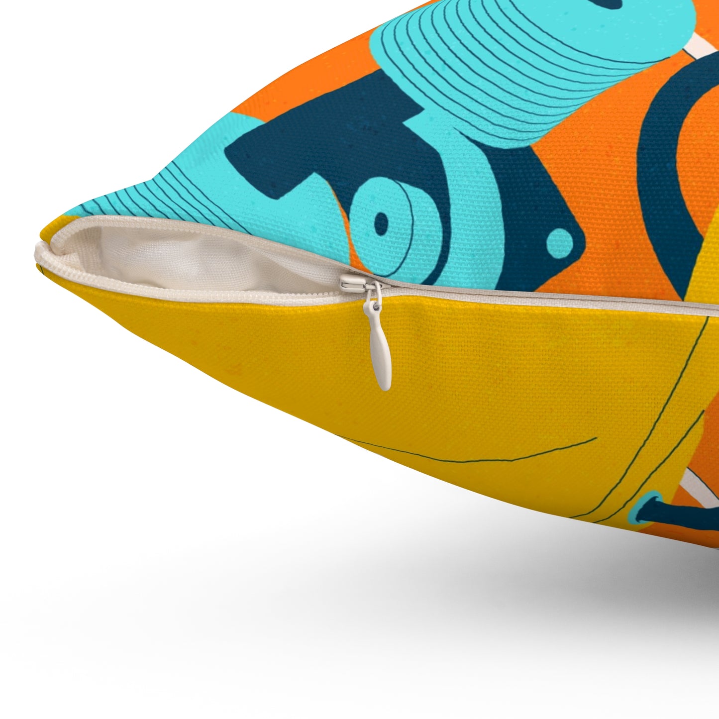 Urban Hip Girl Sketch Spun Polyester Square Pillow