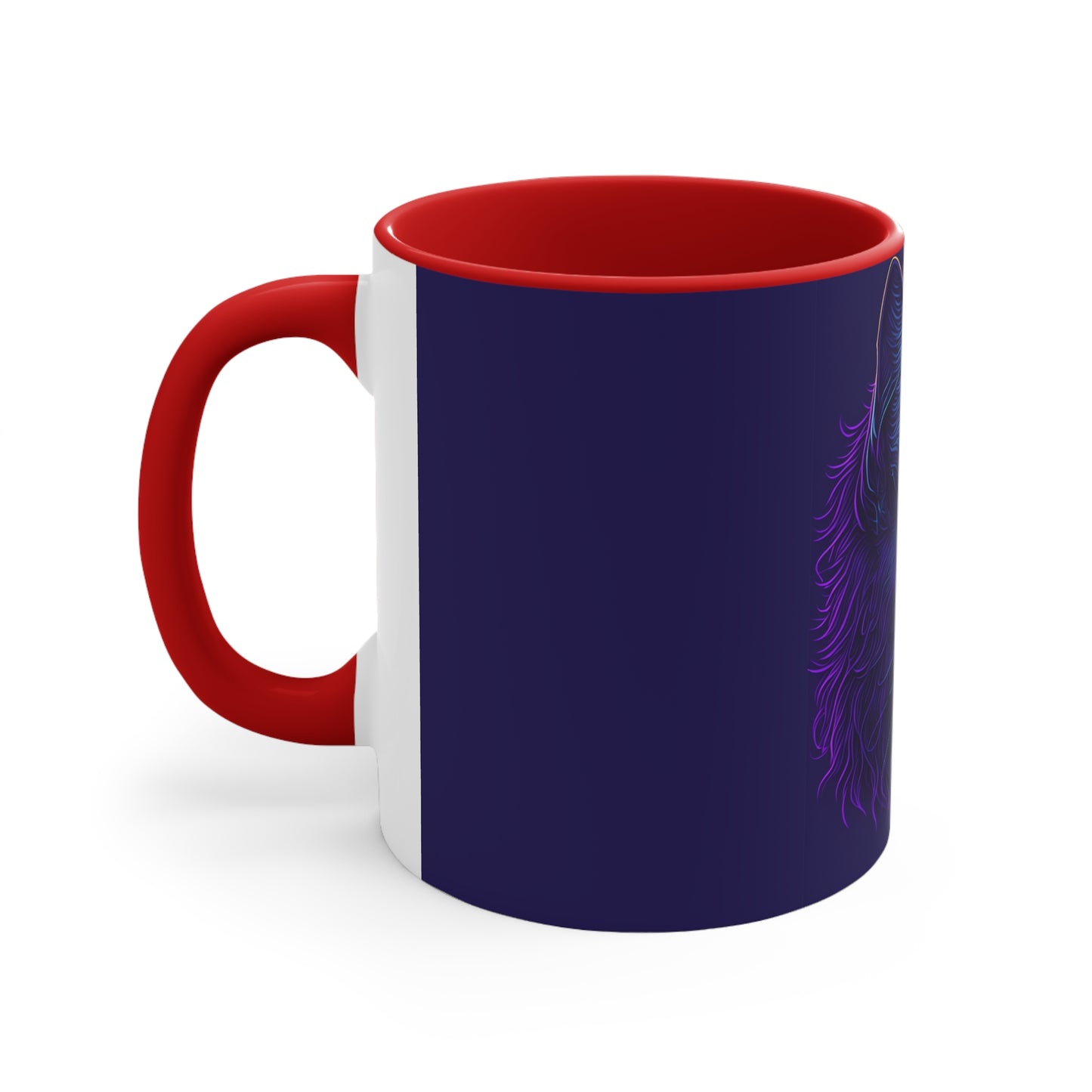 Colorinfused Cat Art Accent Coffee Mug, 11oz