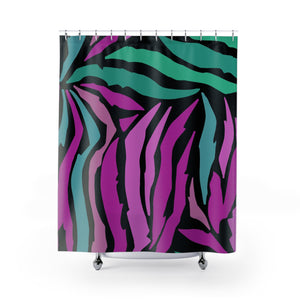 Zebra Colorfused Abstract Pattern Shower Curtains