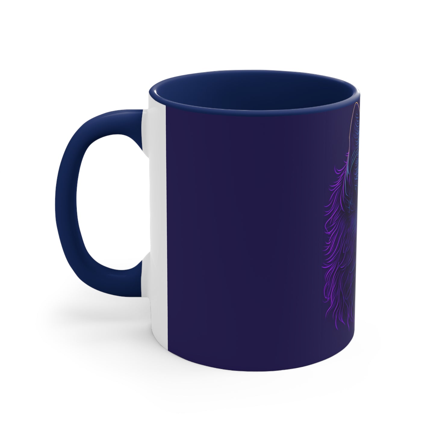 Colorinfused Cat Art Accent Coffee Mug, 11oz