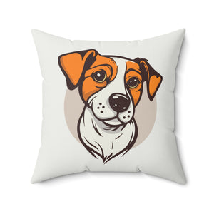 Jack Russel Terrier Dog Art Spun Polyester Square Pillow