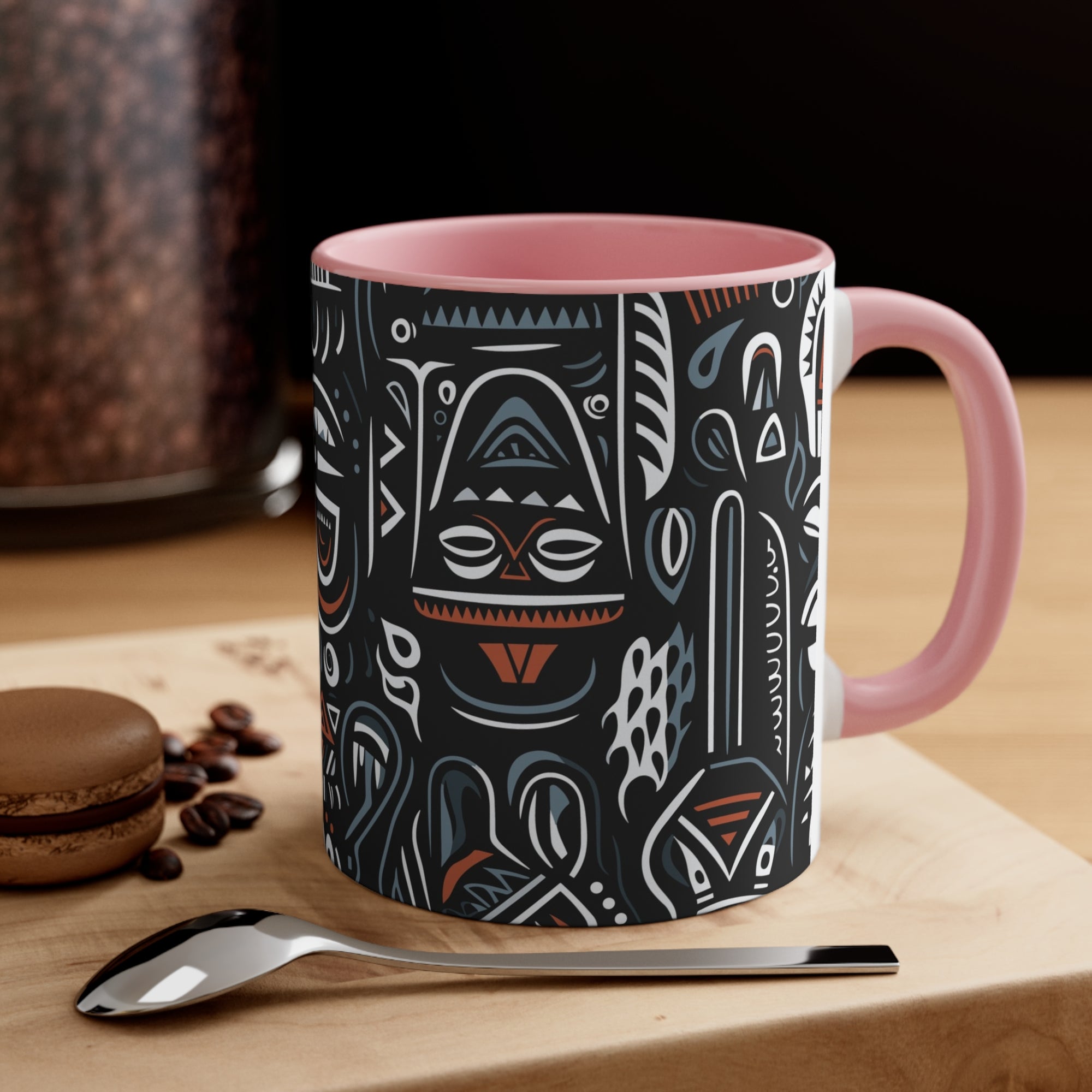 African Ivorian Ethnic Pattern Accent Coffee Mug, 11oz