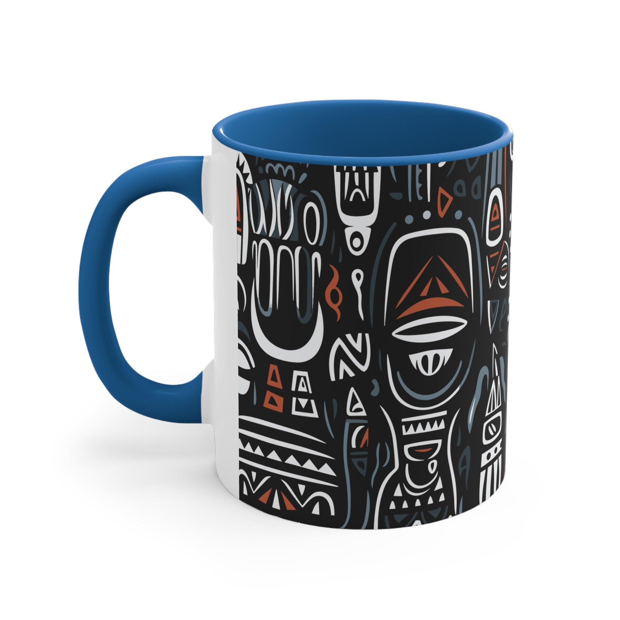 African Ivorian Ethnic Pattern Accent Coffee Mug, 11oz