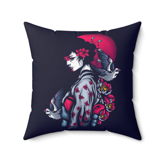 Story of A Geisha Aesthetic Spun Polyester Square Pillow